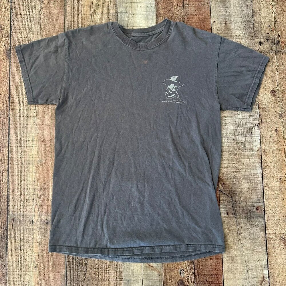 John Wayne "Gun Control" Graphic T-Shirt Unisex Size M Cotton Gray